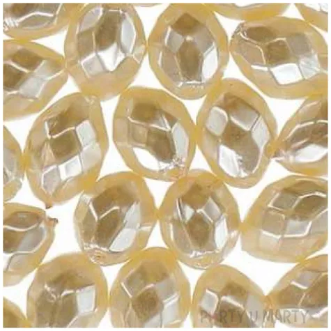 koraliki podluzne fasetowane biale titanum 20 g