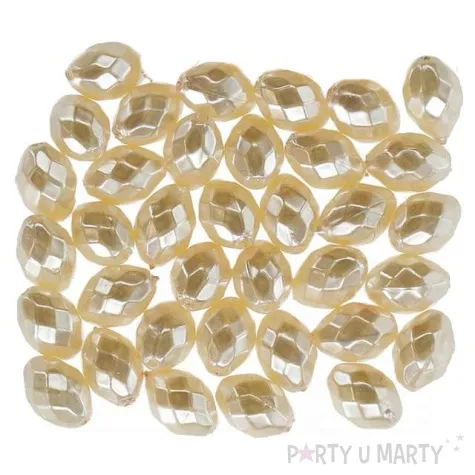 koraliki podluzne fasetowane biale titanum 20 g