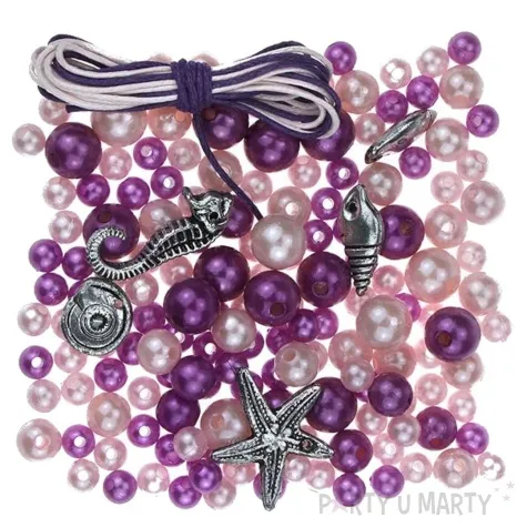 koraliki podwodny swiat sznurek i charmsy fioletowy titanum 30 g