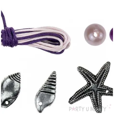 koraliki podwodny swiat sznurek i charmsy fioletowy titanum 30 g