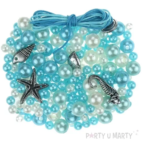 koraliki podwodny swiat sznurek i charmsy niebieski titanum 30 g