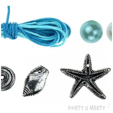 koraliki podwodny swiat sznurek i charmsy niebieski titanum 30 g