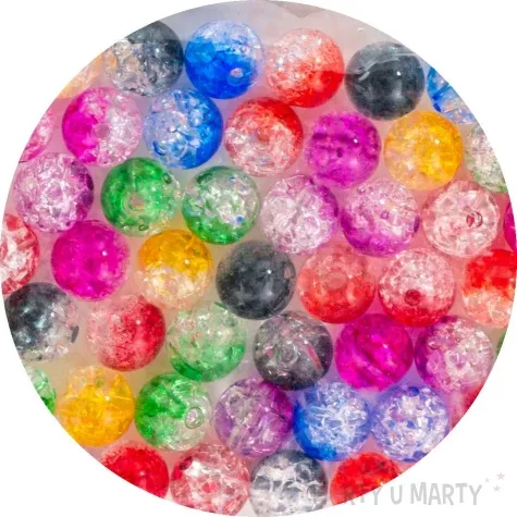 koraliki popekane mix aliga 10mm 56 szt