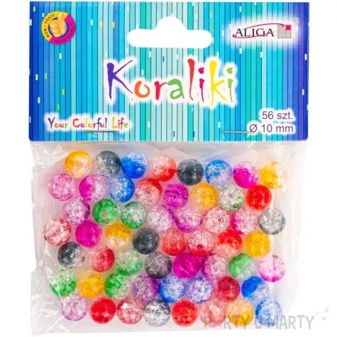 koraliki popekane mix aliga 10mm 56 szt