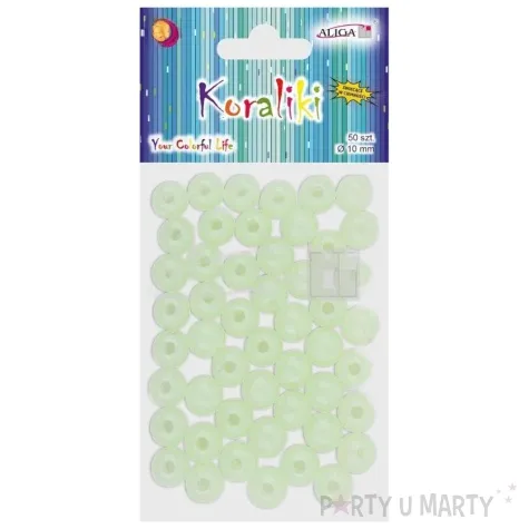 koraliki swiecace w ciemnosci aliga 10 mm 50 szt