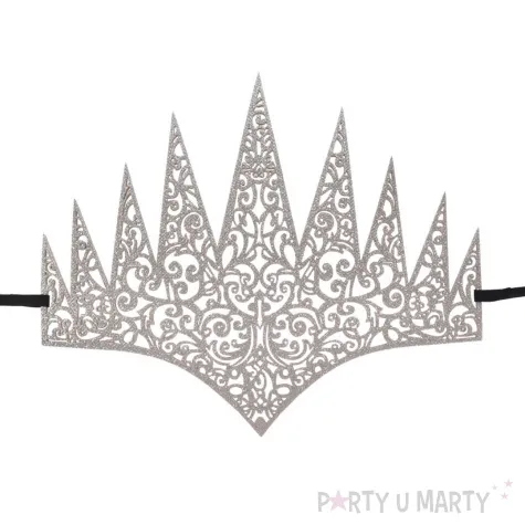 korona party diadem wstazka srebrny arpex