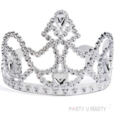 korona party diadem z klejnotami srebrny arpex