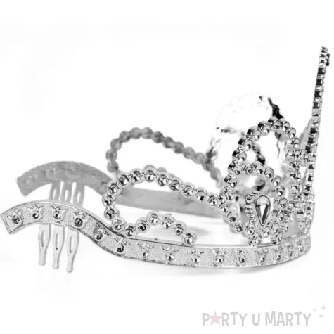 korona party diadem z klejnotami srebrny arpex