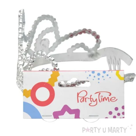 korona party diadem z klejnotami srebrny arpex