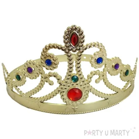 korona party diadem z klejnotami zloty arpex