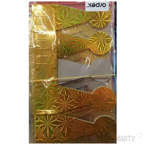 korona party holograficzna kopuly w gwiazdki papierowa zlota arpex