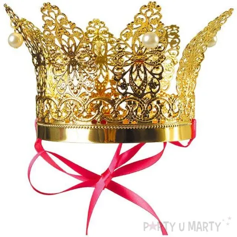 korona party krol lux metalowa zlota kraszek