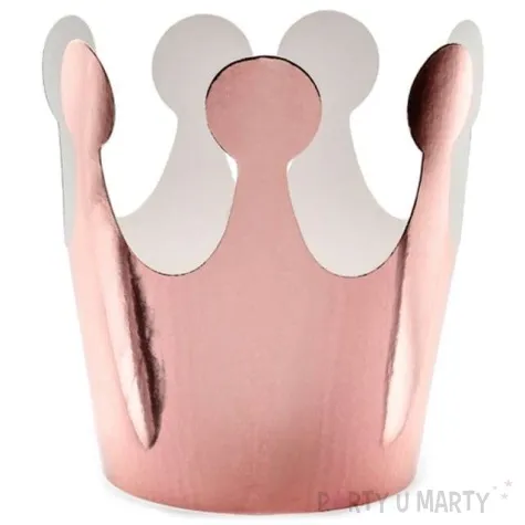 korona party krolowa papierowa rozowo zlota 6 szt