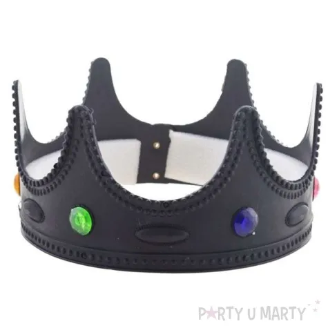 korona party mroczny wladca czarna plastikowa funnyfashion