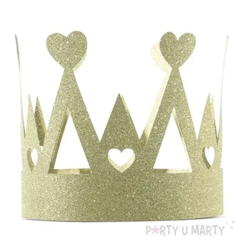 korona party sweet love papierowa zlota brokatowa 1 szt