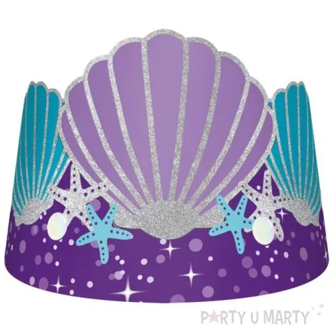 korona party syrenka mermaid wishes papierowa amscan 8 szt