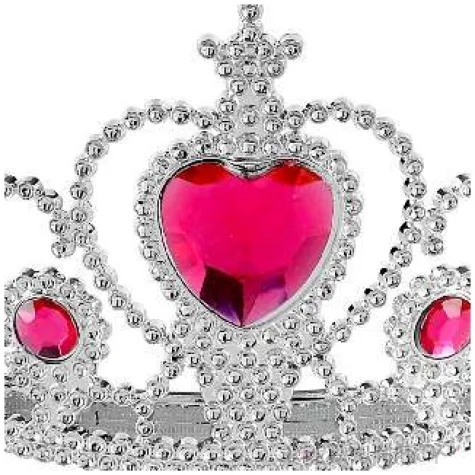 korona party tiara ksiezniczki z klejnotem rozowa widmann
