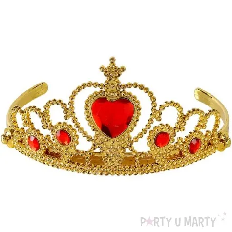 korona party tiara z czerwonym klejnotem zlota widmann