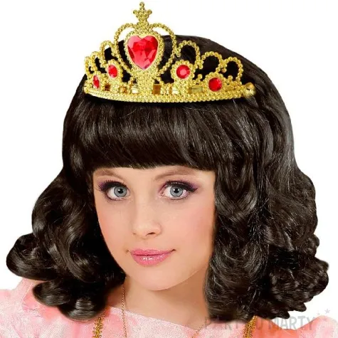 korona party tiara z czerwonym klejnotem zlota widmann