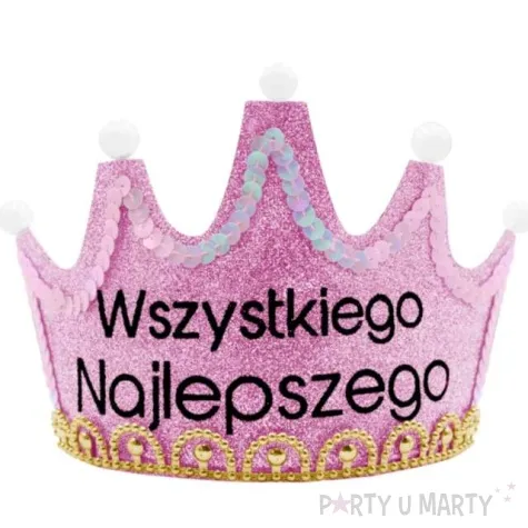 korona party wszystkiego najlepszego ledowa jasnorozowa partypal