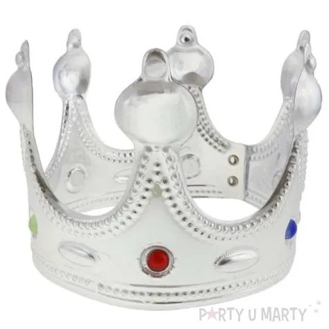 korona plastikowa srebrna