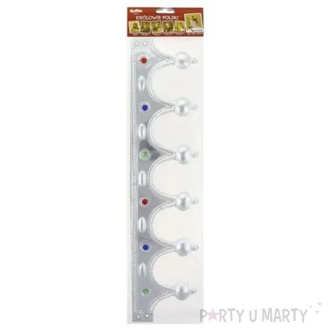 korona plastikowa srebrna