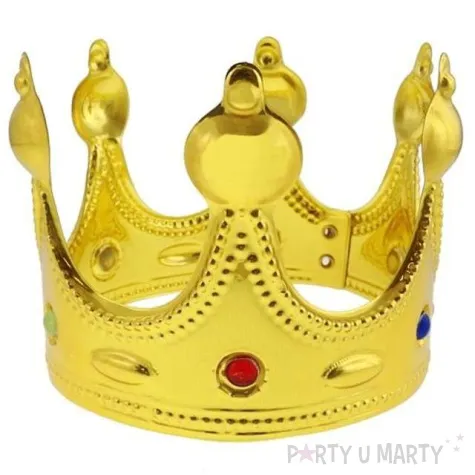 korona plastikowa zlota