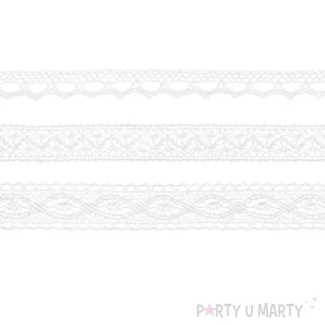 koronka dekoracyjna cotton deluxe biala partydeco 1 5 m