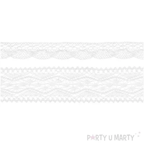 koronka dekoracyjna cotton deluxe biala partydeco 1 5 m