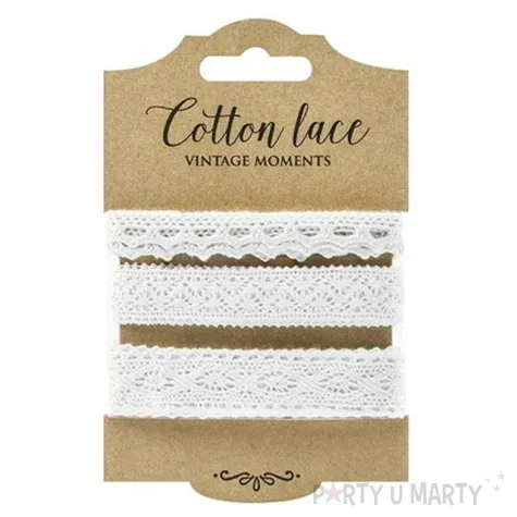 koronka dekoracyjna cotton deluxe biala partydeco 1 5 m