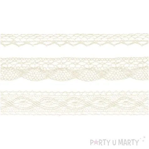 koronka dekoracyjna cotton deluxe kremowa partydeco 1 5 m