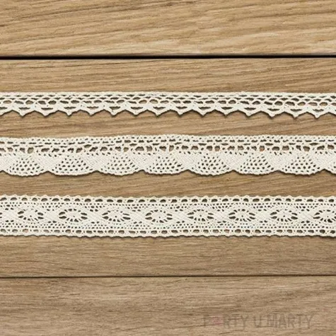 koronka dekoracyjna cotton deluxe kremowa partydeco 1 5 m