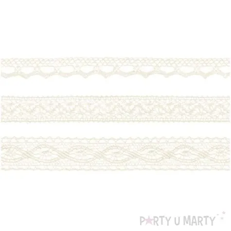 koronka dekoracyjna cotton deluxe kremowa partydeco 1 5 m