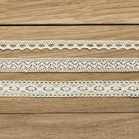 koronka dekoracyjna cotton deluxe kremowa partydeco 1 5 m