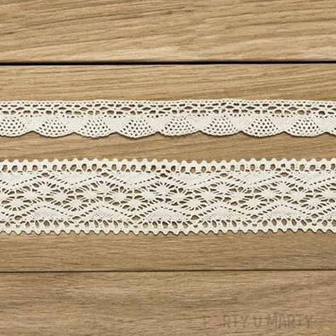 koronka dekoracyjna cotton deluxe kremowa partydeco 1 5 m