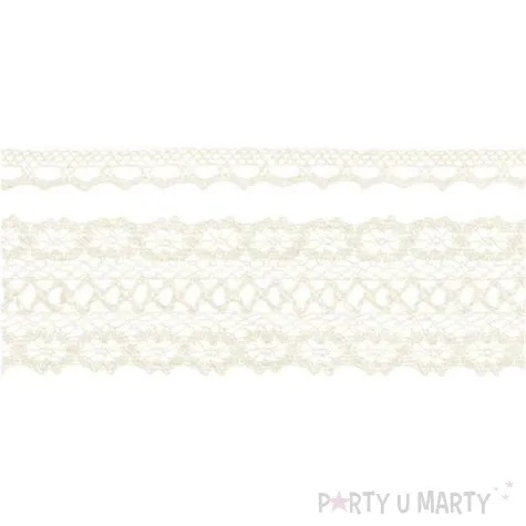 koronka dekoracyjna cotton deluxe kremowa partydeco 1 5 m