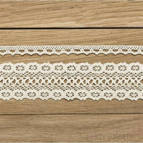 koronka dekoracyjna cotton deluxe kremowa partydeco 1 5 m