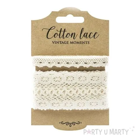 koronka dekoracyjna cotton deluxe kremowa partydeco 1 5 m