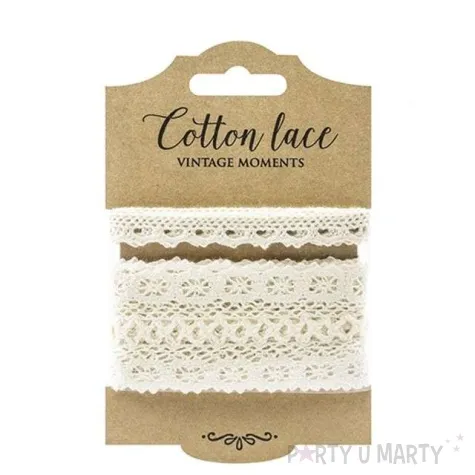 koronka dekoracyjna cotton deluxe kremowa partydeco 1 5 m