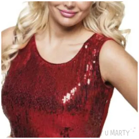 koszulka disco top cekin czerwony boland rozm m