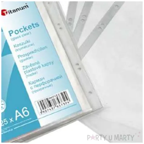 koszulki na dokumenty a6 krystaliczne titanum 25 szt