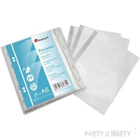 koszulki na dokumenty a6 krystaliczne titanum 25 szt