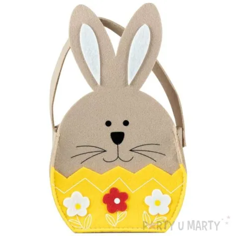 koszyk wielkanocny krolik w pisance filcowy zolty arpex