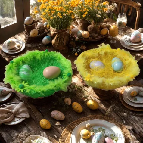 koszyki wielkanocne sizalowe zolty zielony stoklasa 18 cm 2 szt