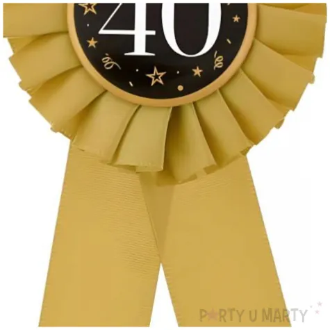 kotylion jubileuszowy 40 zloto czarny godan 8 cm