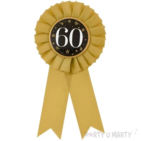 kotylion jubileuszowy 60 zloto czarny godan 8 cm