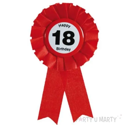 kotylion urodziny 18 happy birthday czerwony ootb