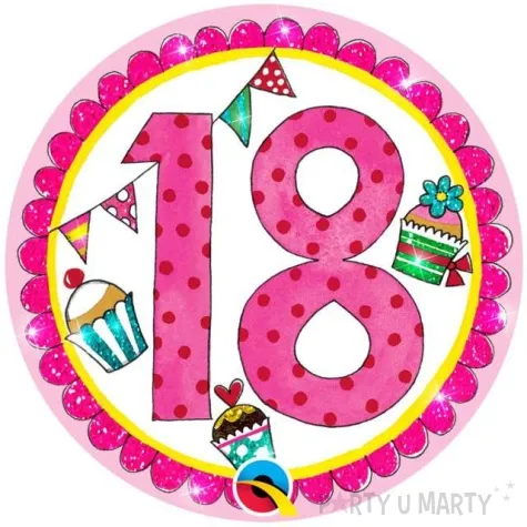 kotylion urodziny 18 perfect party rozowy qualatex