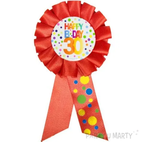 kotylion urodziny 30 happy bday czerwony folat