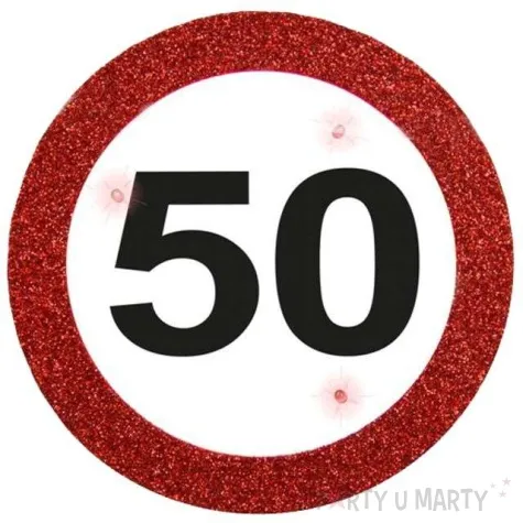 kotylion urodziny 50 znak led 12 cm